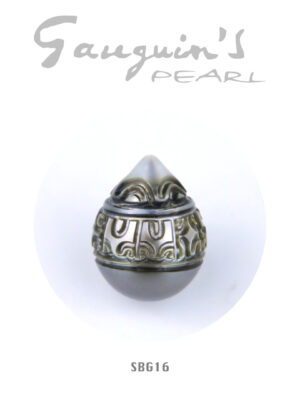 Engraved Tahitian pearl, 16mm