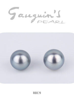 Pair of Rounds, 9mm Tahitian pearls