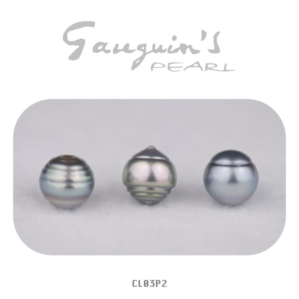 3 Semi baroques Tahitian pearls