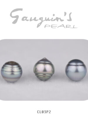 3 Semi baroques Tahitian pearls