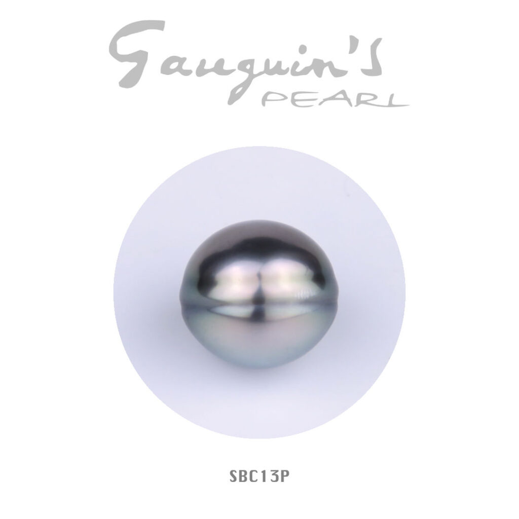 Rare Tahitian pearl, Semi-baroque AA 13mm
