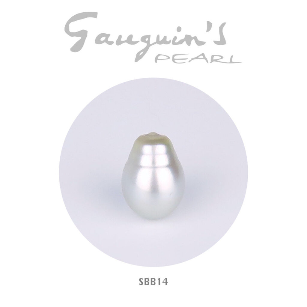 Rare Tahitian pearl, semi-baroque A+ 14mm