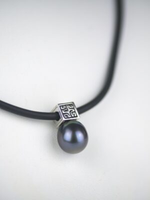 DSC_1793 Black polynesian necklace Tahitian pearl, 12mm AA