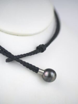 DSC_1795 Black chocker Tahitian pearl, 13mm AA