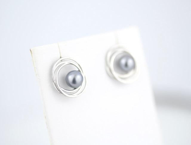 Orbital earrings Tahitian pearls